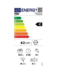 BEKO WTV8712BLW1 8kg Voorlader Wasmachine Wit - Image 2