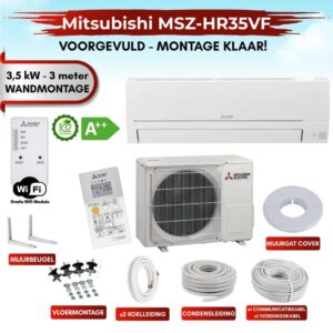 MITSUBISHI Zelfbouw 3.5kw airco met 3m muur montage set MUZ-HR35VF_MSZ-HR35VF