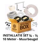 10 meter met muurbeugel Airco installatie set 1/4 - 1/2  (5KW)