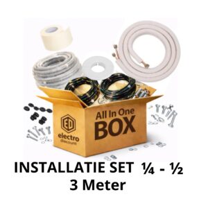 3 meter Airco installatieset 1/4 - 1/2  zonder muurbeugel (5KW)