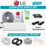 LG S09ET Airco Set 2,5 kW – Compleet met 3m Rubber voeten Set