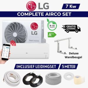 LG S24EC Airco Set 7 Kw  24000 btu – Compleet met 5m Wandmontage Set