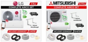 LG airco vs Mitsubishi airco set kopen? Vergelijk zelf installatie airco setjes. Beste keuze airconditioning.