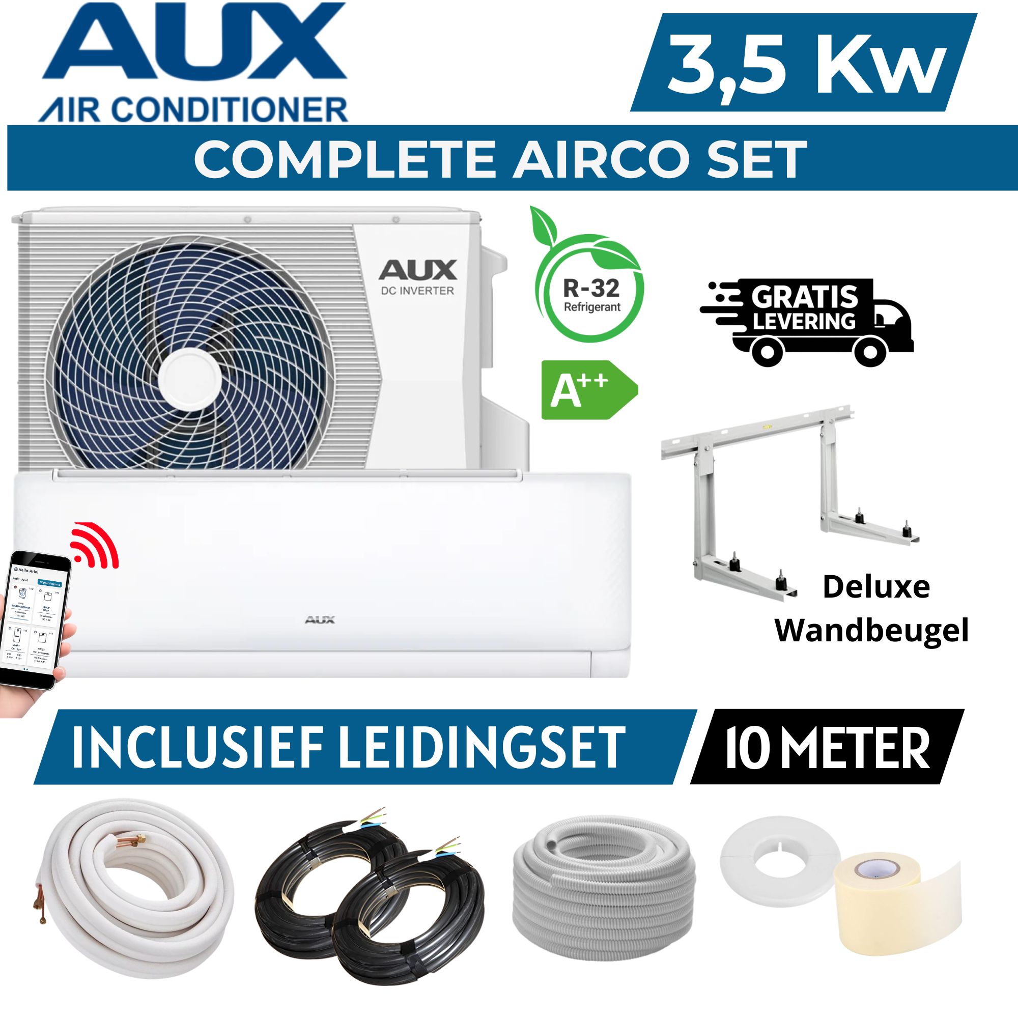 aux-airco-3-5kw-10-meter-met-wandbeugel-complete-split-airco-set-wifi AUX AIRCO PRIJS